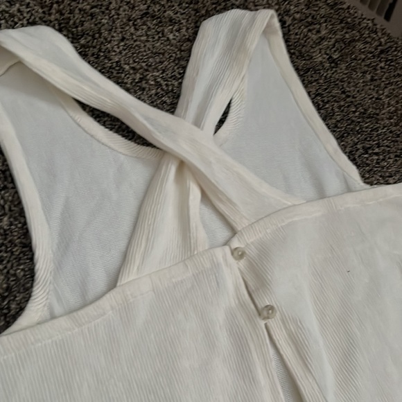 Madewell Cream Ribbed Tank Top Open Back, NWOT - Picture 6 of 7